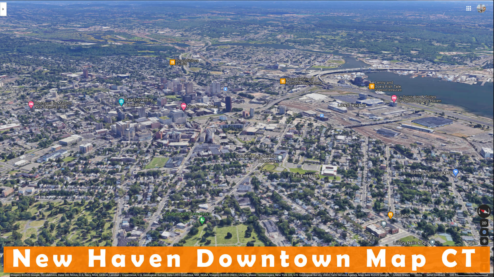 New Haven Downtown Map CT